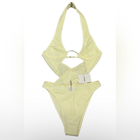 Forever 21 swimsuit, yellow, size L New - Picture 1 of 9